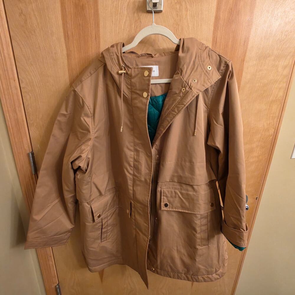 Liz Claiborne Womens Midweight Anorak in French Caramel, Sz XXL--NWT - Picture 2 of 10